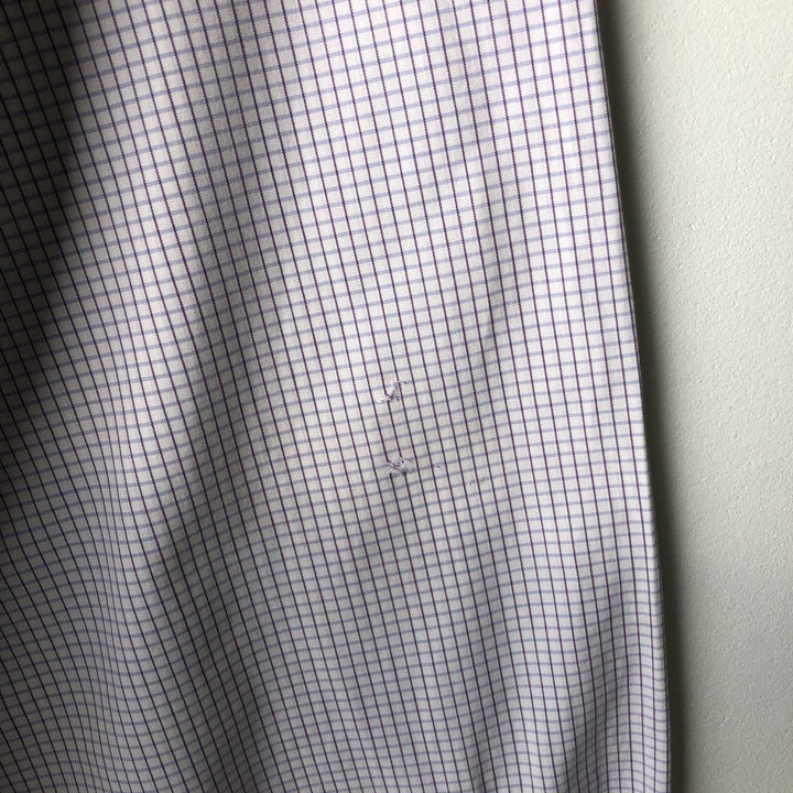 Ralph Lauren POLO by Ralph Lauren JEROME long-sleeved cotton check shirt, men's size XL cotton white type Vintage Second Hand