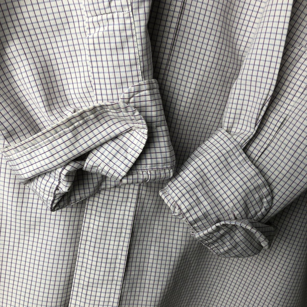 Ralph Lauren POLO by Ralph Lauren JEROME long-sleeved cotton check shirt, men's size XL cotton white type Vintage Second Hand