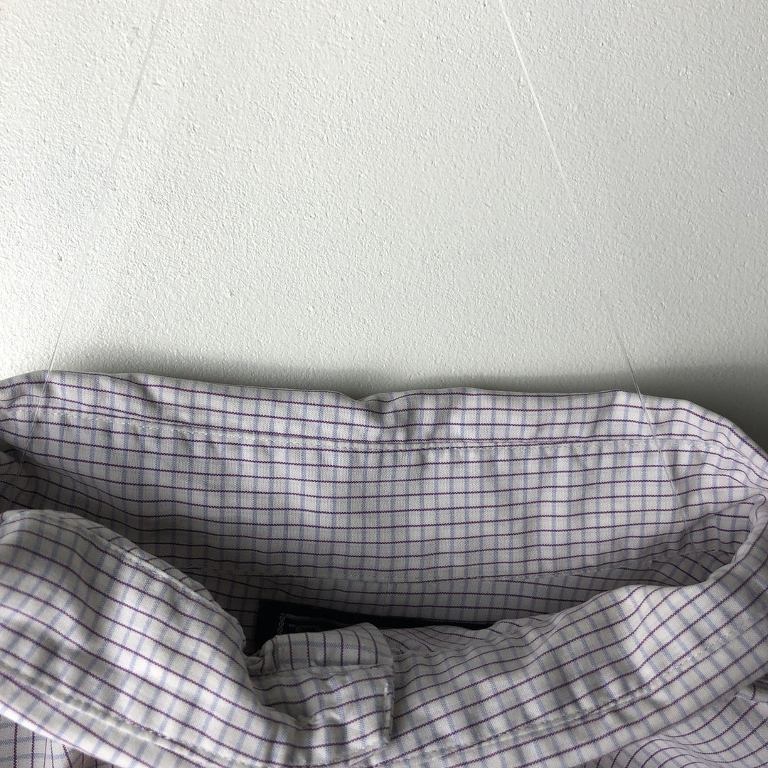 Ralph Lauren POLO by Ralph Lauren JEROME long-sleeved cotton check shirt, men's size XL cotton white type Vintage Second Hand