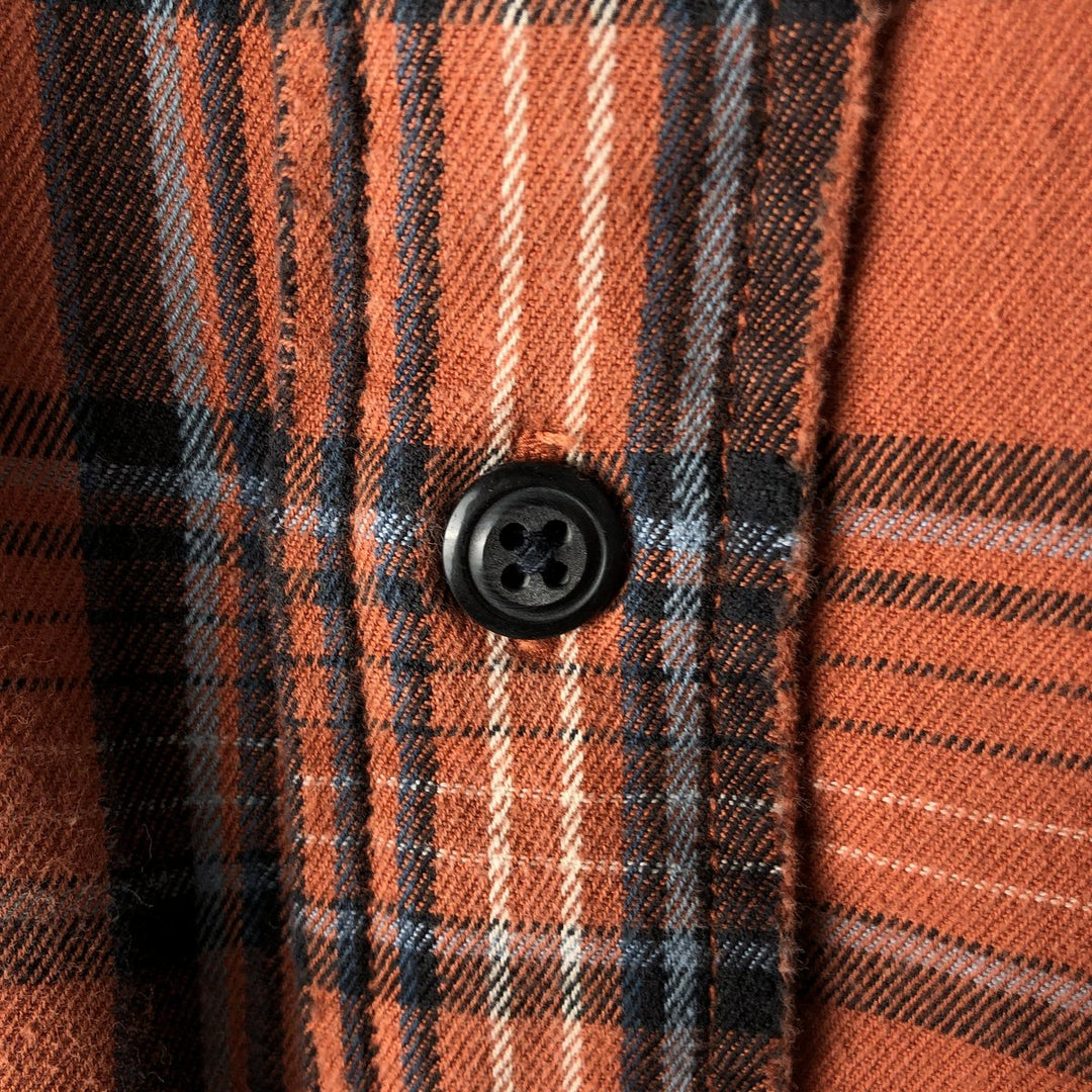 Ralph Lauren POLO SPORT Regular Collar Long Sleeve Light Flannel Check Shirt, Men's Size XL (approx.) cotton brown type Vintage Second Hand