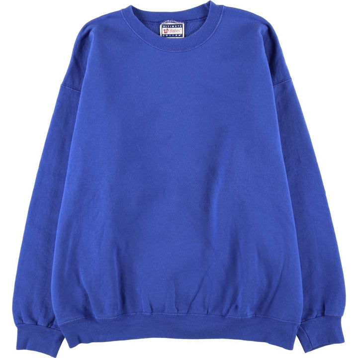 Hanes plain blank sweatshirt, men's size L cotton blue type Vintage Second Hand