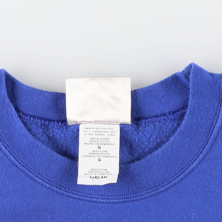 Hanes plain blank sweatshirt, men's size L cotton blue type Vintage Second Hand