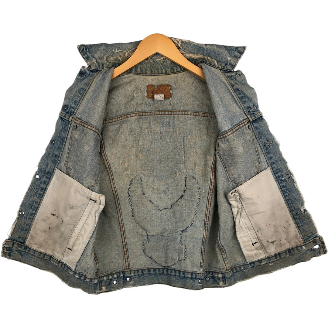 Levi's 70506-0213 Eagle Pattern Cut-Off Harley-Davidson Denim Vest, Made in USA, Men's Size M (Equivalent), Vintage cotton blue type Vintage Second Hand