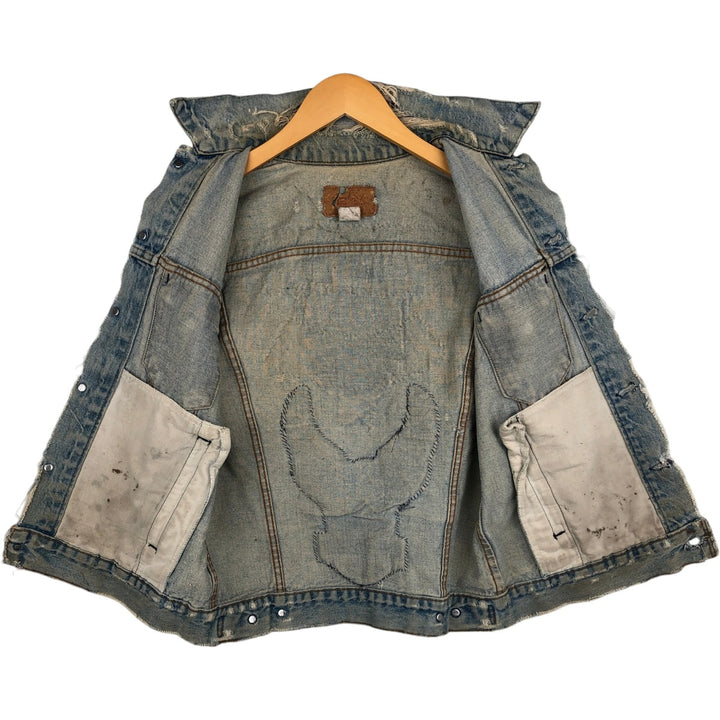Levi's 70506-0213 Eagle Pattern Cut-Off Harley-Davidson Denim Vest, Made in USA, Men's Size M (Equivalent), Vintage cotton blue type Vintage Second Hand