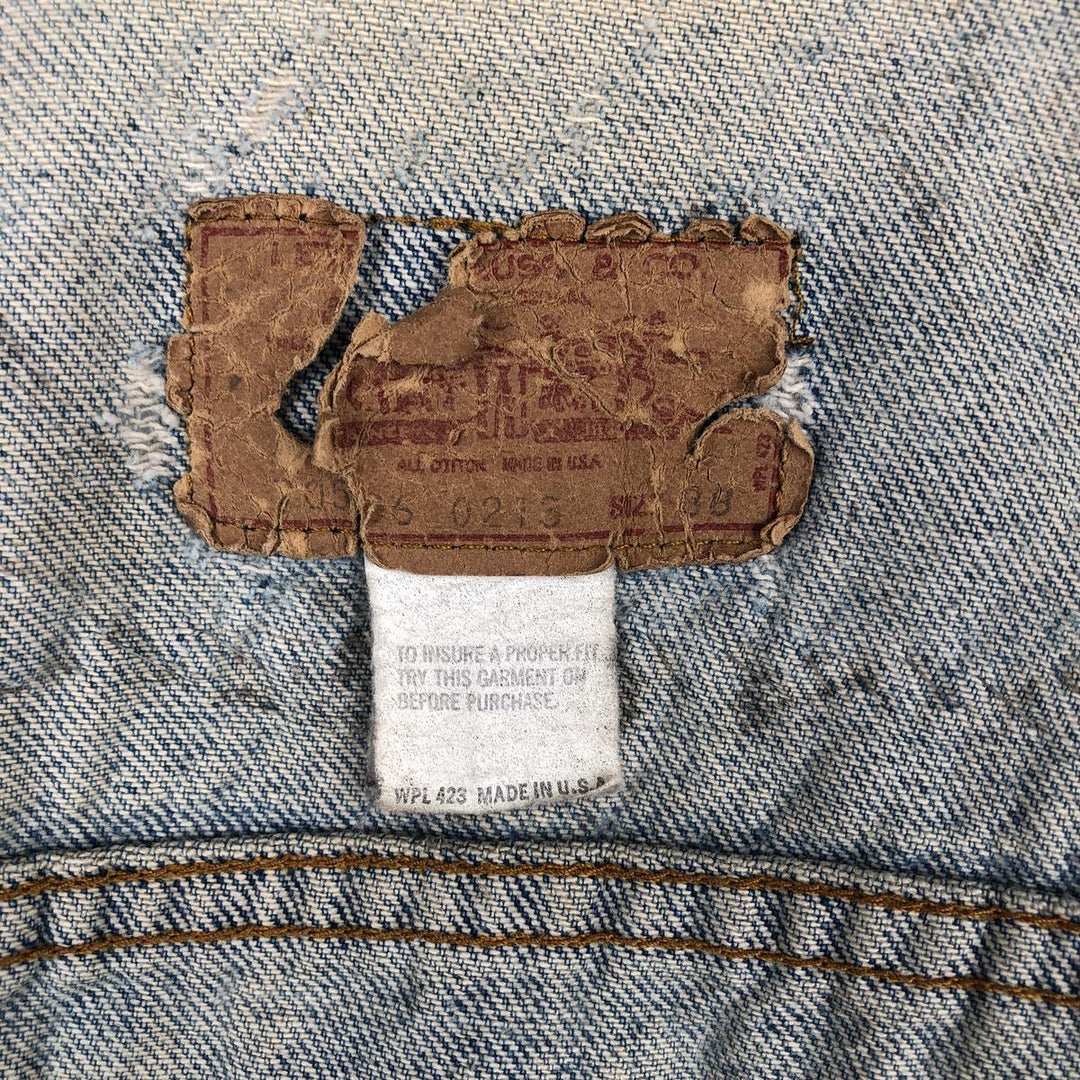 Levi's 70506-0213 Eagle Pattern Cut-Off Harley-Davidson Denim Vest, Made in USA, Men's Size M (Equivalent), Vintage cotton blue type Vintage Second Hand
