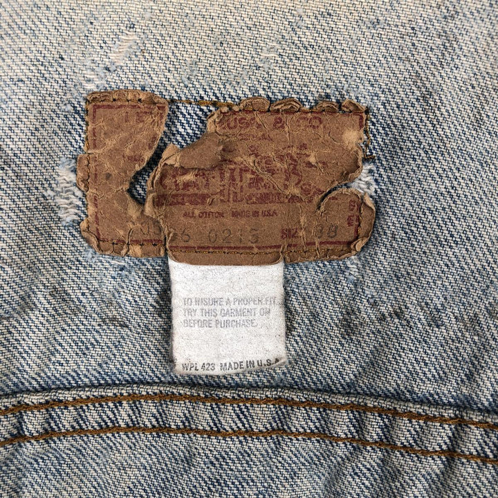 Levi's 70506-0213 Eagle Pattern Cut-Off Harley-Davidson Denim Vest, Made in USA, Men's Size M (Equivalent), Vintage cotton blue type Vintage Second Hand