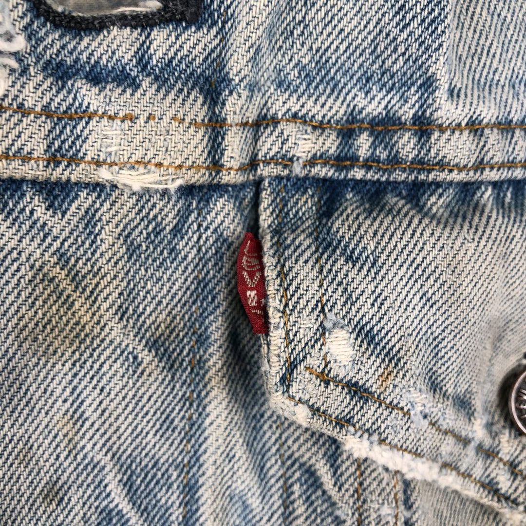 Levi's 70506-0213 Eagle Pattern Cut-Off Harley-Davidson Denim Vest, Made in USA, Men's Size M (Equivalent), Vintage cotton blue type Vintage Second Hand