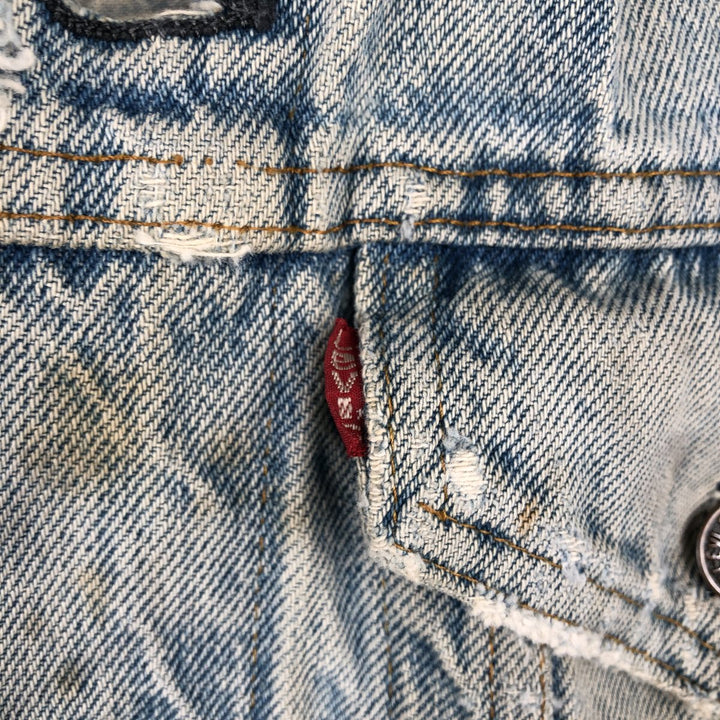Levi's 70506-0213 Eagle Pattern Cut-Off Harley-Davidson Denim Vest, Made in USA, Men's Size M (Equivalent), Vintage cotton blue type Vintage Second Hand