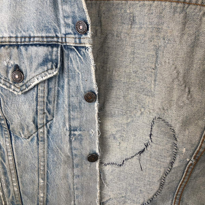 Levi's 70506-0213 Eagle Pattern Cut-Off Harley-Davidson Denim Vest, Made in USA, Men's Size M (Equivalent), Vintage cotton blue type Vintage Second Hand