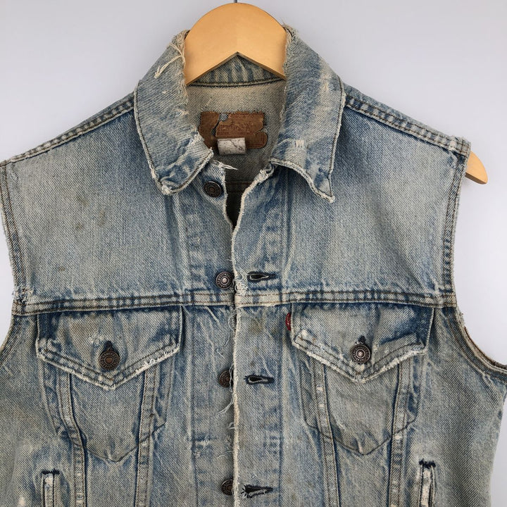 Levi's 70506-0213 Eagle Pattern Cut-Off Harley-Davidson Denim Vest, Made in USA, Men's Size M (Equivalent), Vintage cotton blue type Vintage Second Hand