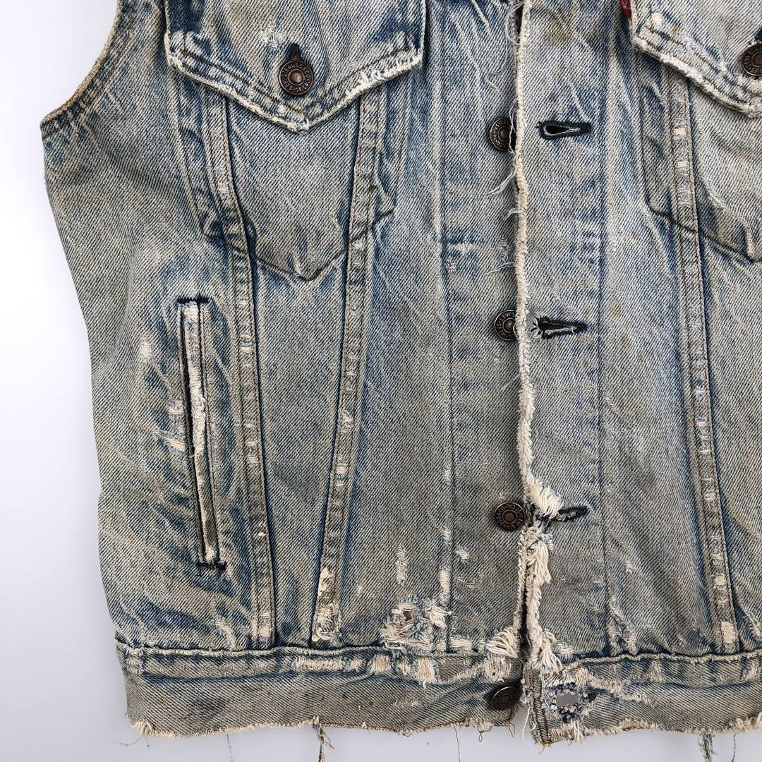Levi's 70506-0213 Eagle Pattern Cut-Off Harley-Davidson Denim Vest, Made in USA, Men's Size M (Equivalent), Vintage cotton blue type Vintage Second Hand