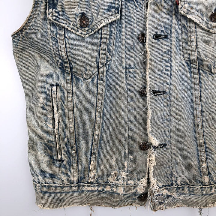 Levi's 70506-0213 Eagle Pattern Cut-Off Harley-Davidson Denim Vest, Made in USA, Men's Size M (Equivalent), Vintage cotton blue type Vintage Second Hand