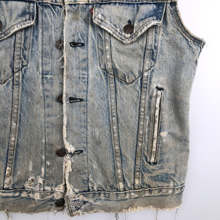Levi's 70506-0213 Eagle Pattern Cut-Off Harley-Davidson Denim Vest, Made in USA, Men's Size M (Equivalent), Vintage cotton blue type Vintage Second Hand