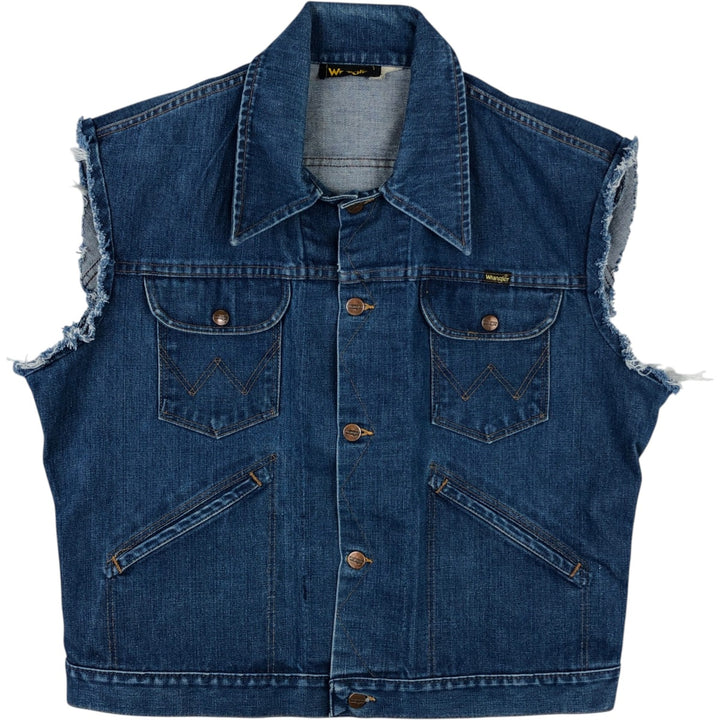 Wrangler Cut-off Denim Vest, Men's Size L (approx.) unclear blue type Vintage Second Hand