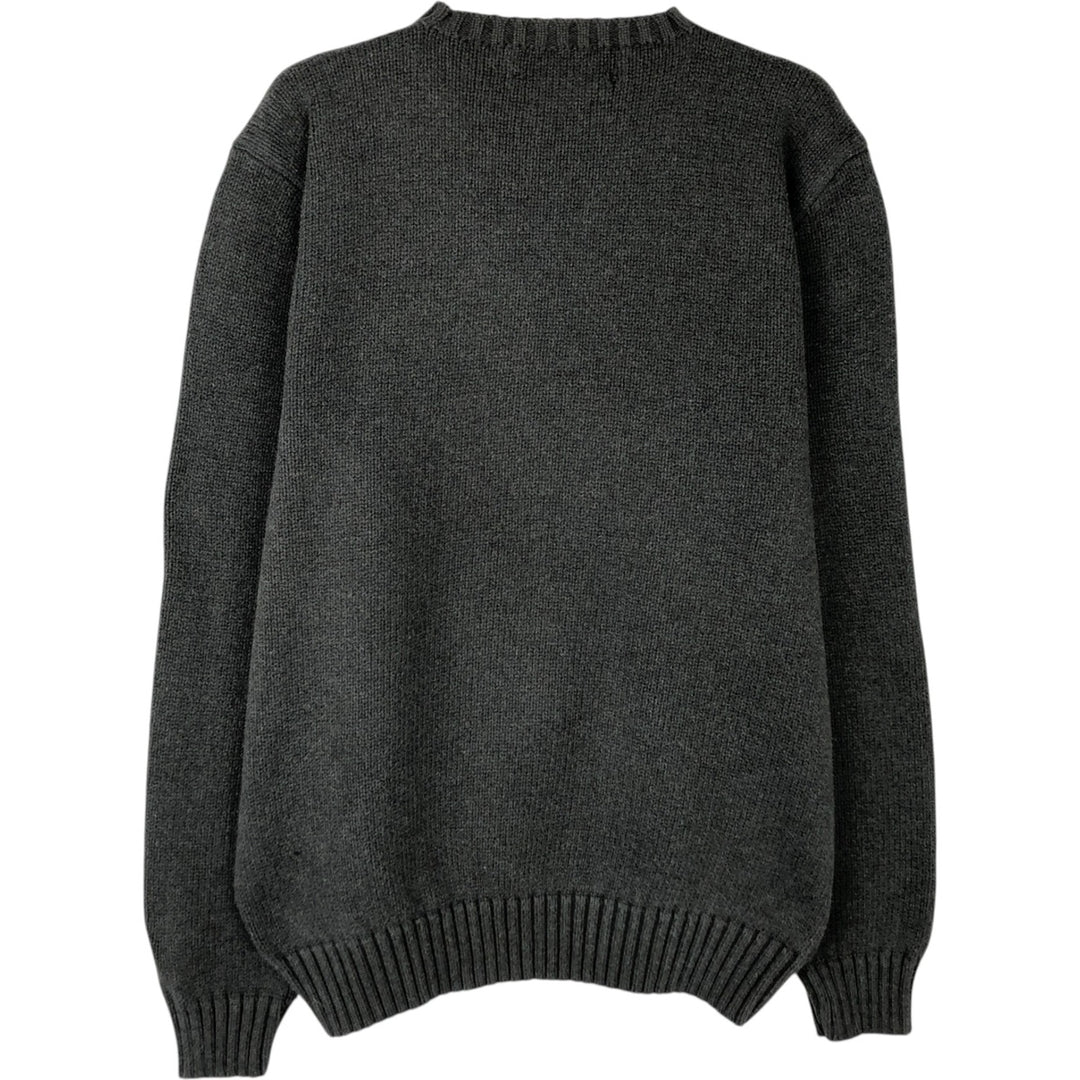 Ralph Lauren POLO by Ralph Lauren One-Point Cotton Knit Sweater, Men's Size M cotton Charcoal Vintage Second Hand