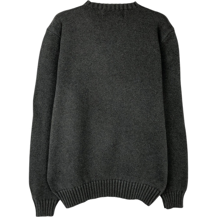 Ralph Lauren POLO by Ralph Lauren One-Point Cotton Knit Sweater, Men's Size M cotton Charcoal Vintage Second Hand