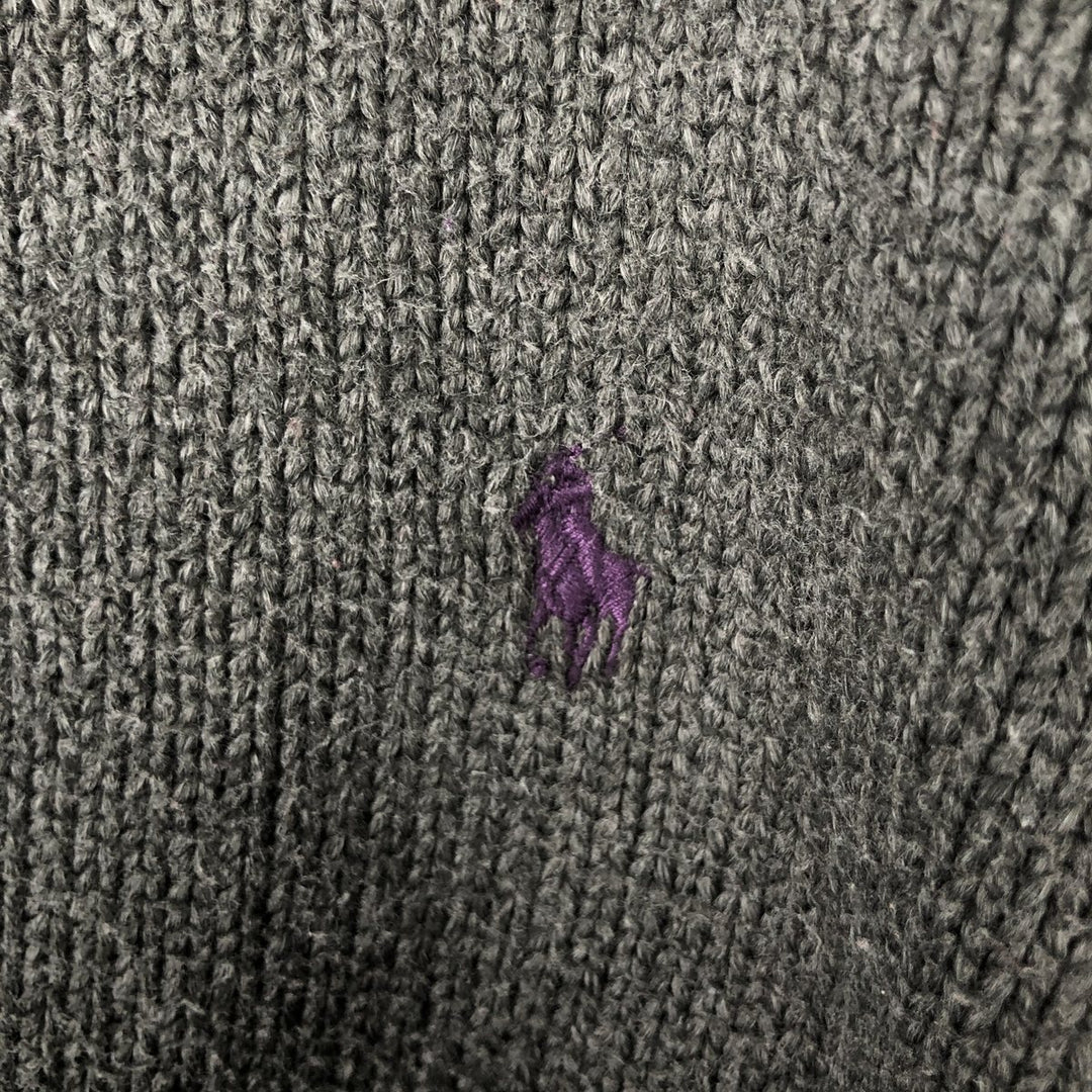 Ralph Lauren POLO by Ralph Lauren One-Point Cotton Knit Sweater, Men's Size M cotton Charcoal Vintage Second Hand