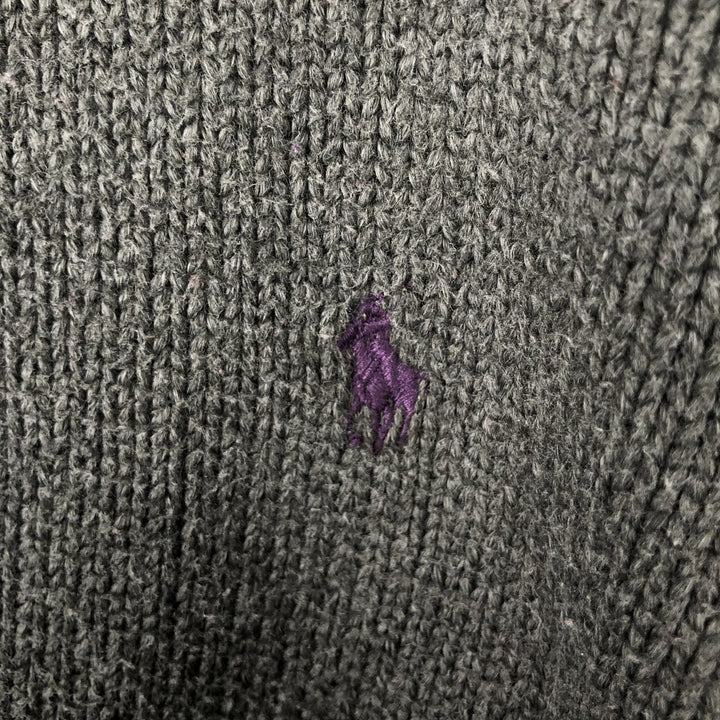 Ralph Lauren POLO by Ralph Lauren One-Point Cotton Knit Sweater, Men's Size M cotton Charcoal Vintage Second Hand