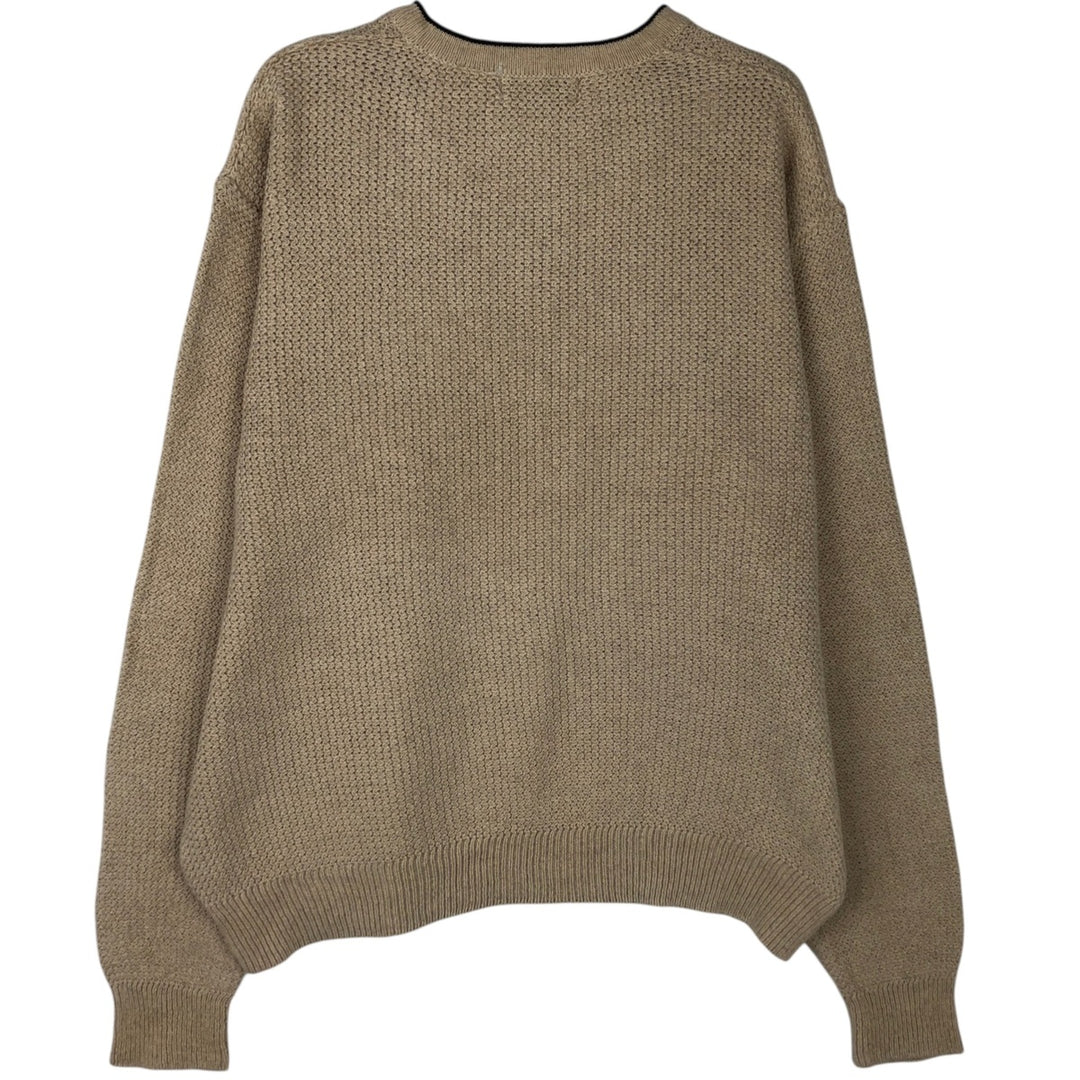 Pierre Cardin V-neck cotton knit sweater, men's size L cotton Beige type Vintage Second Hand