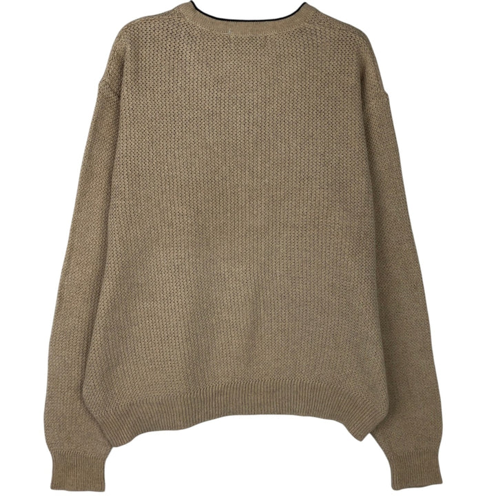 Pierre Cardin V-neck cotton knit sweater, men's size L cotton Beige type Vintage Second Hand