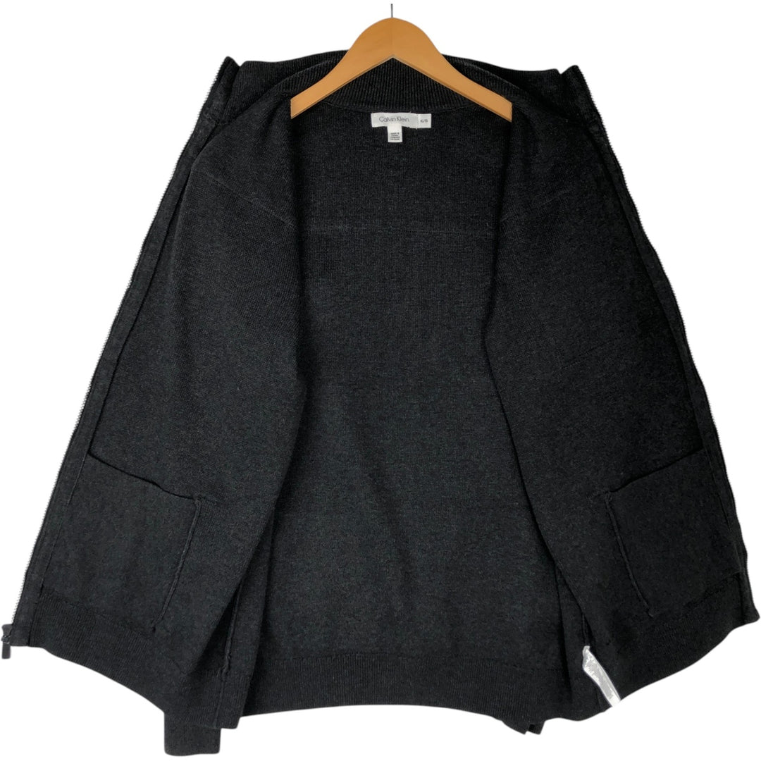 Calvin Klein Driver's Knit Sweater, Men's XL cotton black type Vintage Second Hand