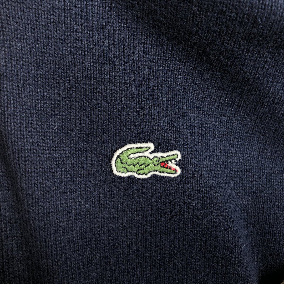 Lacoste V-neck cotton knit sweater, men's size XS cotton navy blue type Vintage Second Hand
