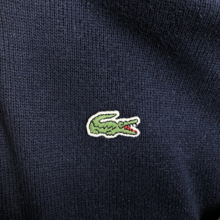 Lacoste V-neck cotton knit sweater, men's size XS cotton navy blue type Vintage Second Hand