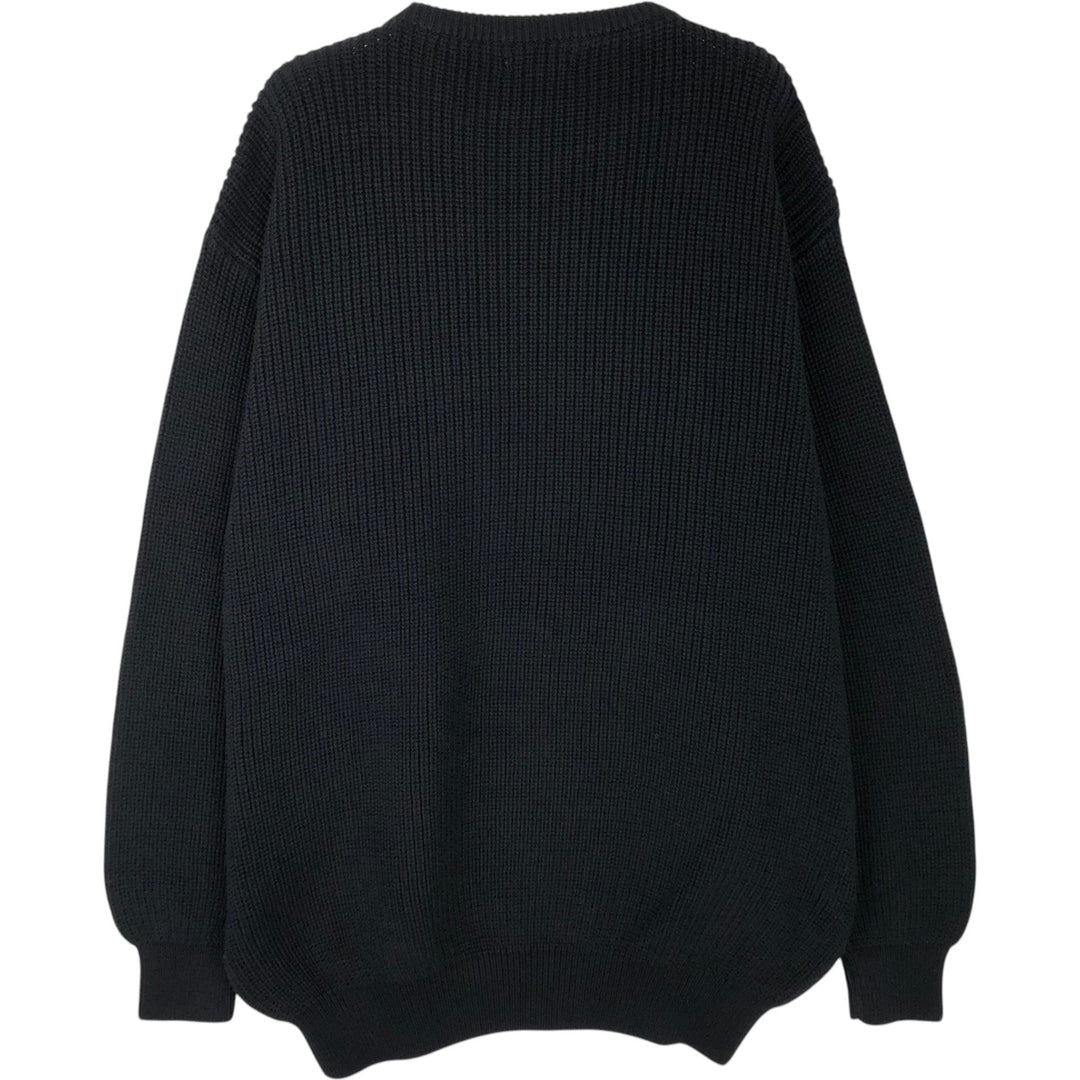 Vintage 90'S Lands' End cotton knit sweater, made in the USA, men's size XL cotton black type Vintage Second Hand