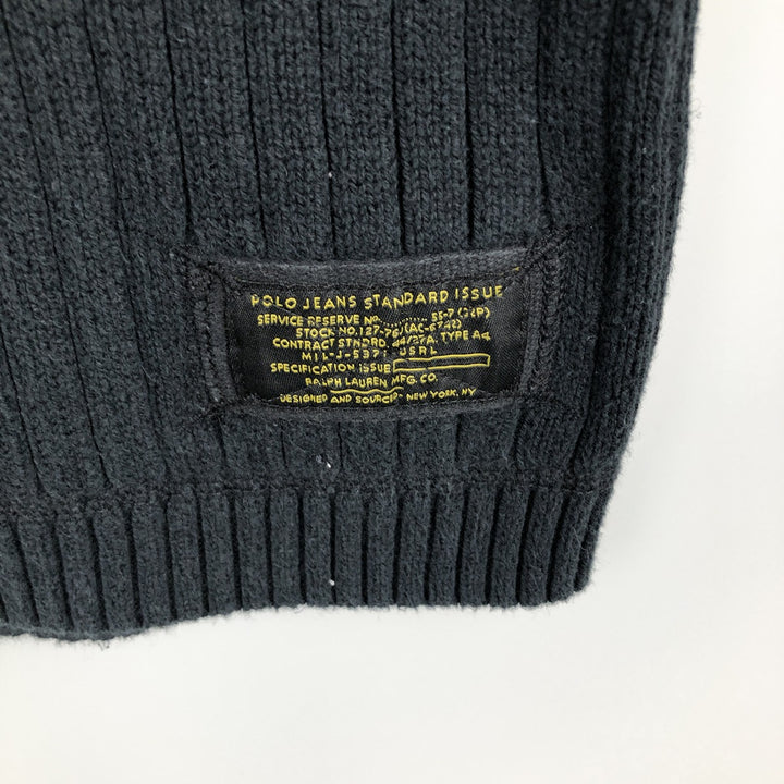 2000'S Ralph Lauren Polo Jeans Company cotton knit sweater, men's size M cotton black type Vintage Second Hand