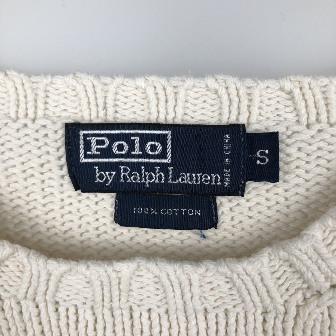 Ralph Lauren POLO by Ralph Lauren Cotton Knit Sweater Men's S cotton white type Vintage Second Hand