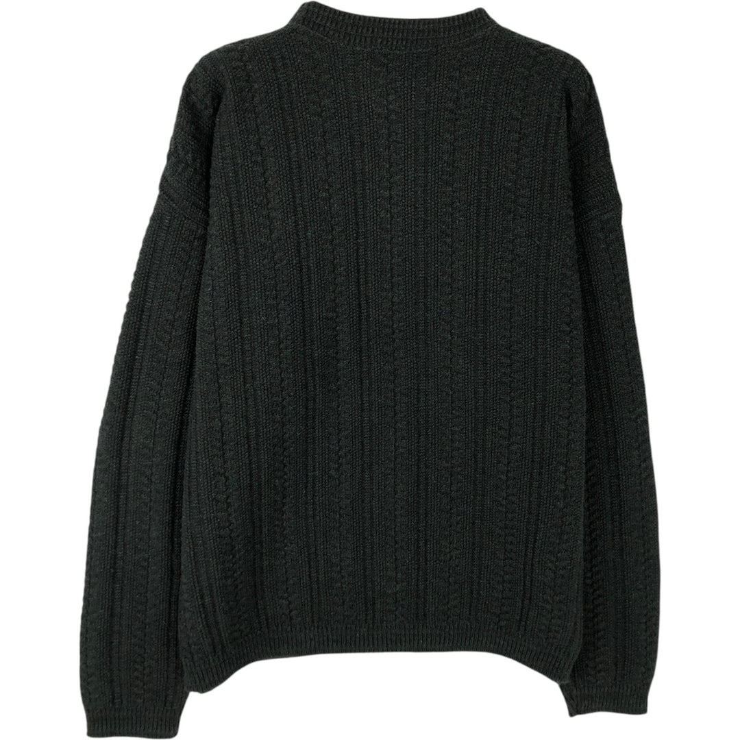 BILL BLASS Cotton Knit Sweater, Made in USA, Men's Size L cotton black type Vintage Second Hand