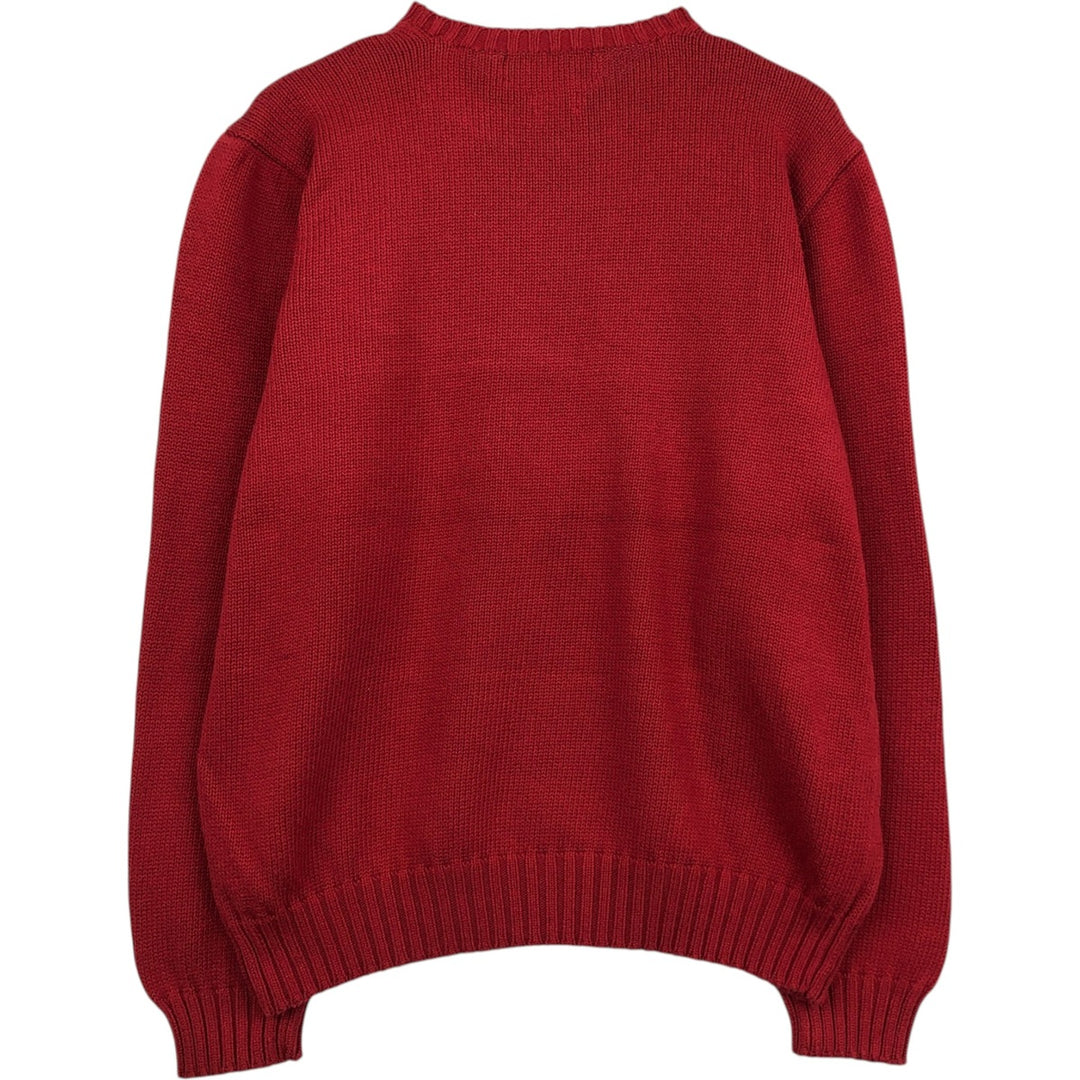 Ralph Lauren POLO by Ralph Lauren Cotton Knit Sweater Men's L size cotton red type Vintage Second Hand