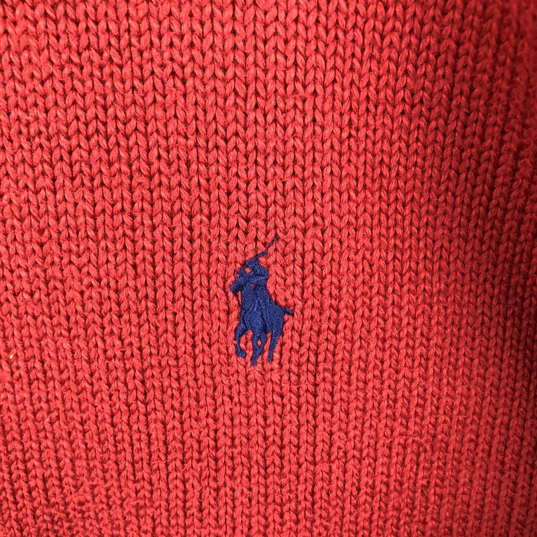 Ralph Lauren POLO by Ralph Lauren Cotton Knit Sweater Men's L size cotton red type Vintage Second Hand