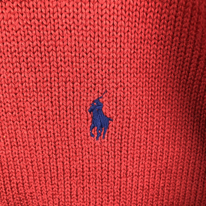 Ralph Lauren POLO by Ralph Lauren Cotton Knit Sweater Men's L size cotton red type Vintage Second Hand