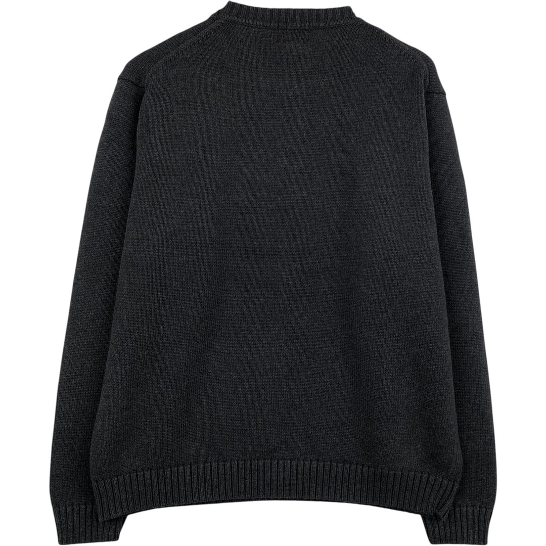 90s-00'S LLBean Vintage Cotton Knit Sweater, Men's Size L cotton black type Vintage Second Hand