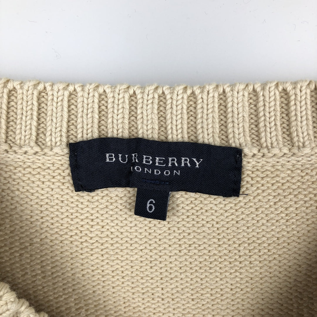 Burberry's BURBERRY LONDON V-neck cotton knit sweater, men's size XL. cotton unbleached Vintage Second Hand
