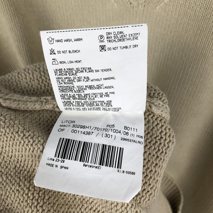 Burberry's BURBERRY LONDON V-neck cotton knit sweater, men's size XL. cotton unbleached Vintage Second Hand