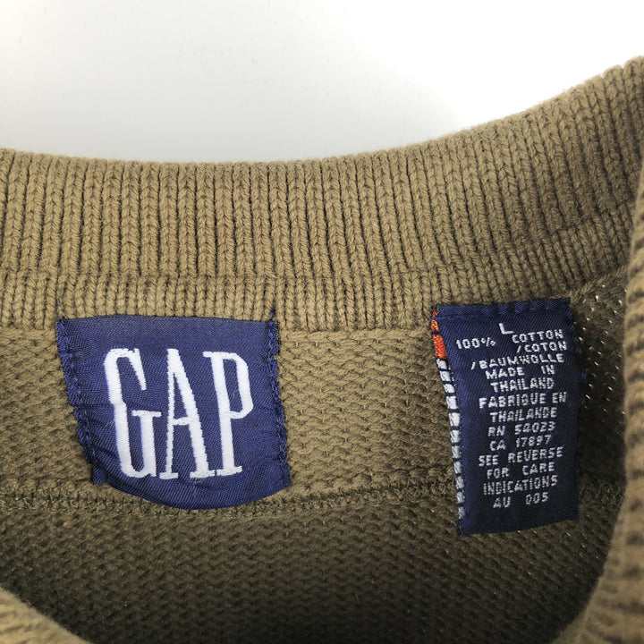 90'S GAP Old Gap Cotton Knit Sweater, Men's Size L (approx.), Vintage cotton Khaki type Vintage Second Hand