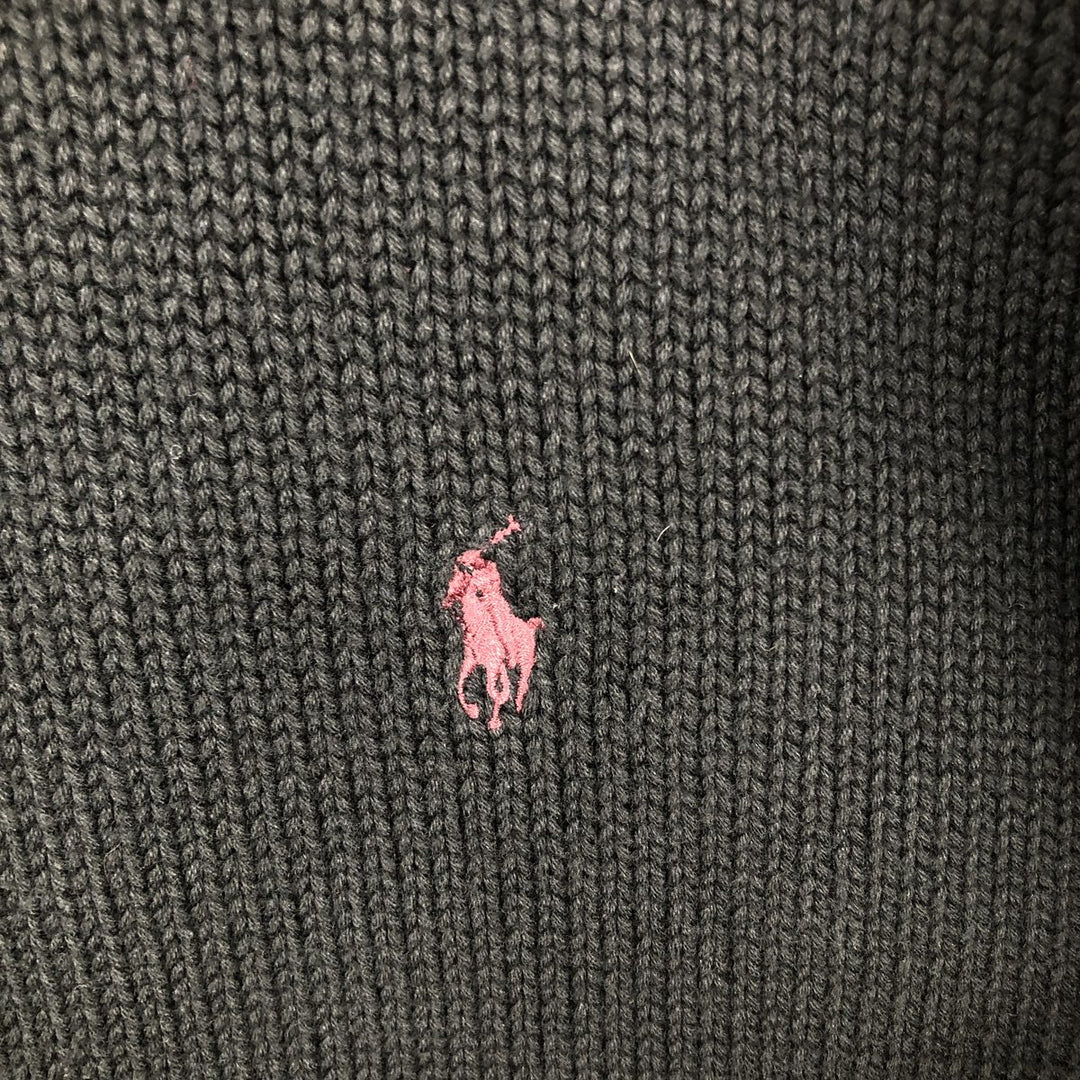 Ralph Lauren POLO by Ralph Lauren Cotton Knit Sweater Men's L size cotton black type Vintage Second Hand