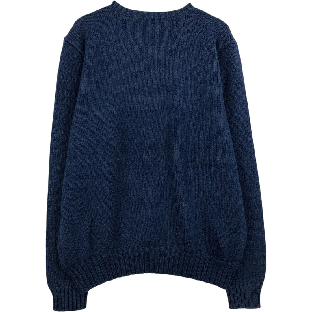 Ralph Lauren POLO by Ralph Lauren V-neck cotton knit sweater, men's XL size cotton blue type Vintage Second Hand