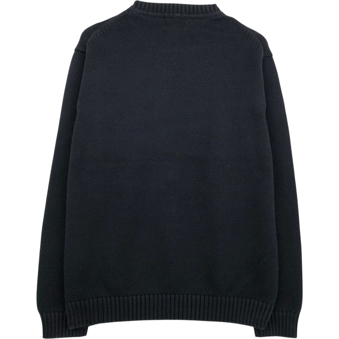 90s-00'S LLBean Vintage Cotton Knit Sweater, Men's Size Medium cotton black type Vintage Second Hand