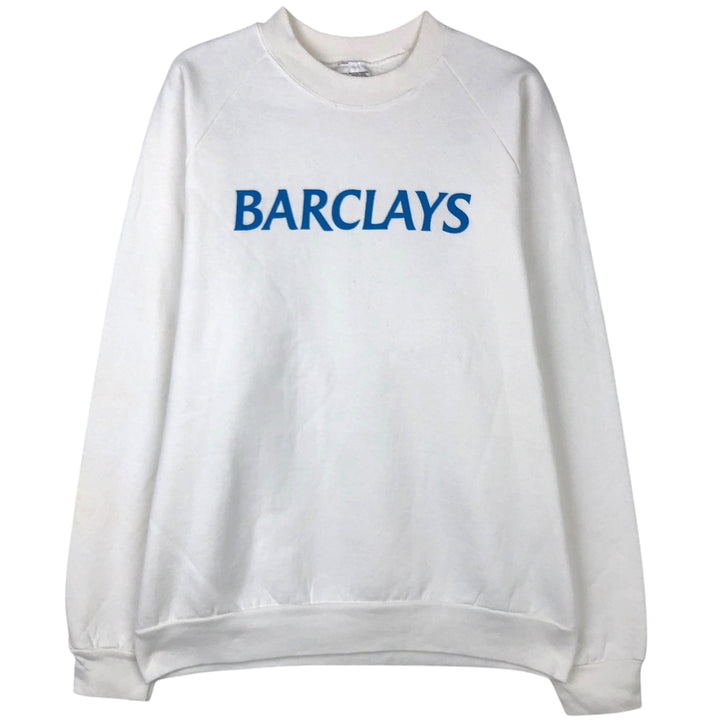 90'S Screen Stars BARCLAYS Advertising Sweatshirt, Men's, Size L, Vintage cotton white type Vintage Second Hand