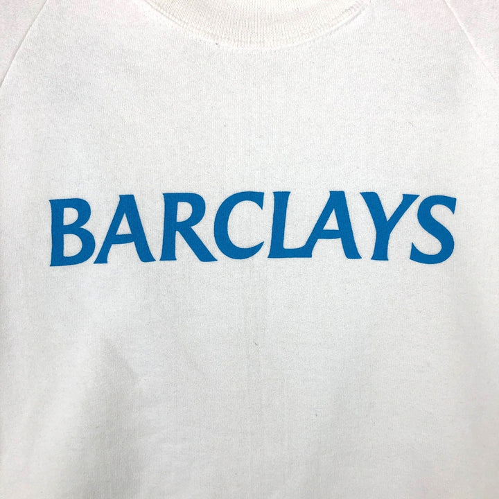 90'S Screen Stars BARCLAYS Advertising Sweatshirt, Men's, Size L, Vintage cotton white type Vintage Second Hand