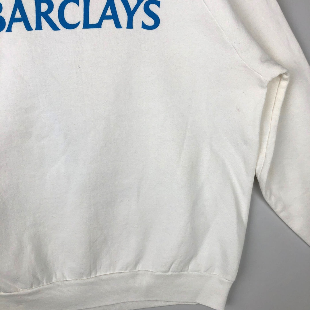 90'S Screen Stars BARCLAYS Advertising Sweatshirt, Men's, Size L, Vintage cotton white type Vintage Second Hand