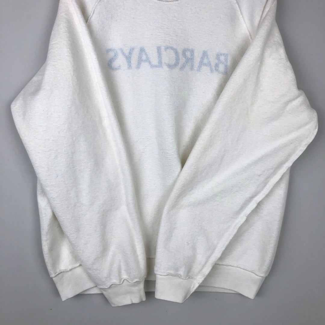 90'S Screen Stars BARCLAYS Advertising Sweatshirt, Men's, Size L, Vintage cotton white type Vintage Second Hand