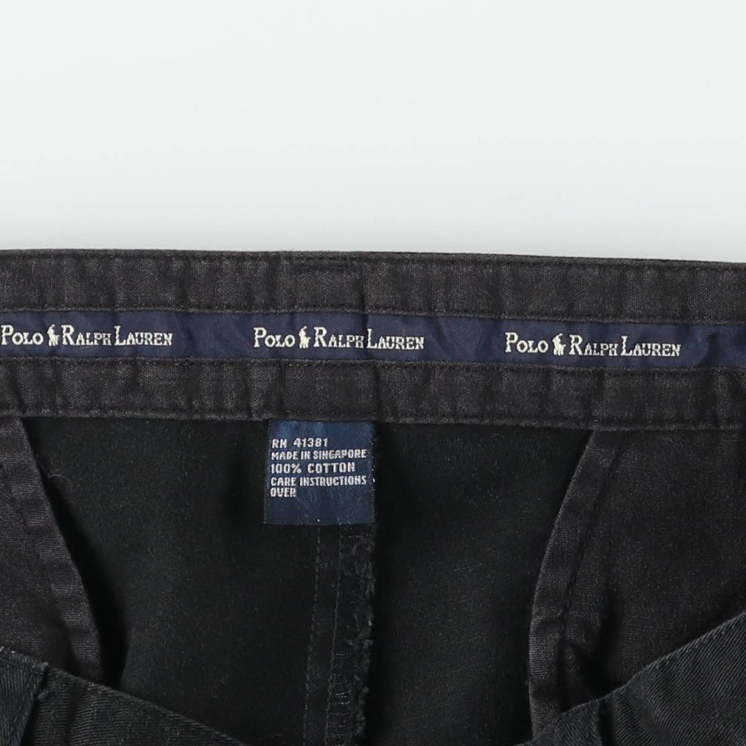 Ralph Lauren POLO RALPH LAUREN ANDREW PANT Two-pleat Chino Pants Men's W33 (approx.) cotton black type Vintage Second Hand