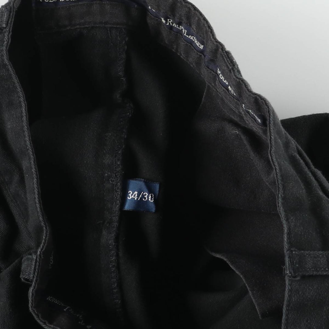 Ralph Lauren POLO RALPH LAUREN ANDREW PANT Two-pleat Chino Pants Men's W33 (approx.) cotton black type Vintage Second Hand