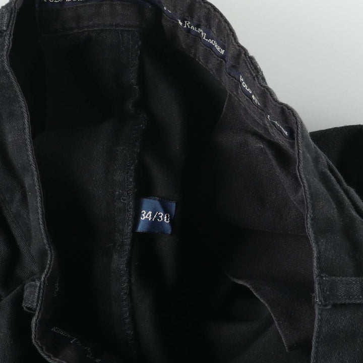 Ralph Lauren POLO RALPH LAUREN ANDREW PANT Two-pleat Chino Pants Men's W33 (approx.) cotton black type Vintage Second Hand