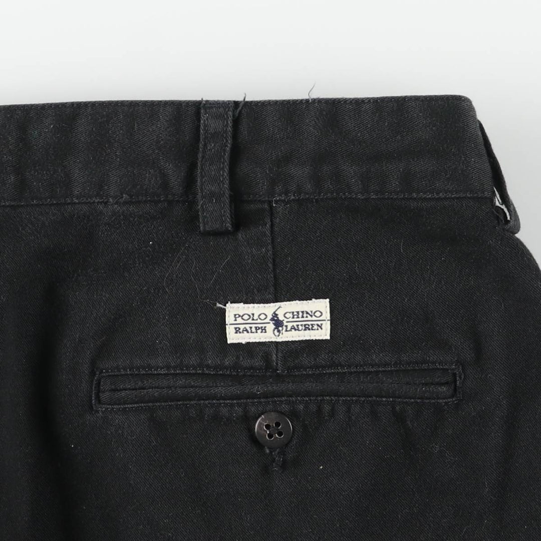 Ralph Lauren POLO RALPH LAUREN ANDREW PANT Two-pleat Chino Pants Men's W33 (approx.) cotton black type Vintage Second Hand