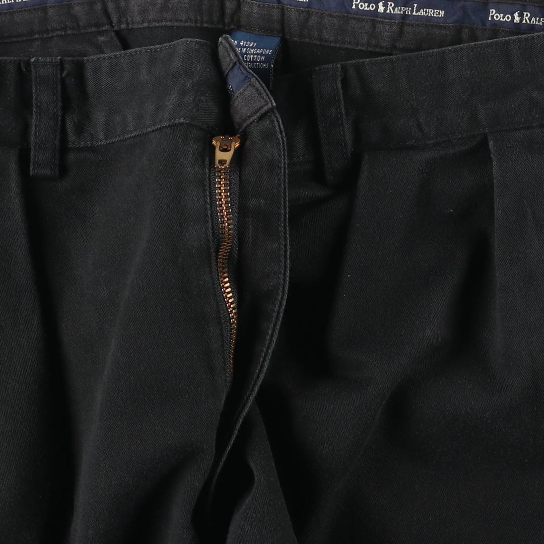 Ralph Lauren POLO RALPH LAUREN ANDREW PANT Two-pleat Chino Pants Men's W33 (approx.) cotton black type Vintage Second Hand